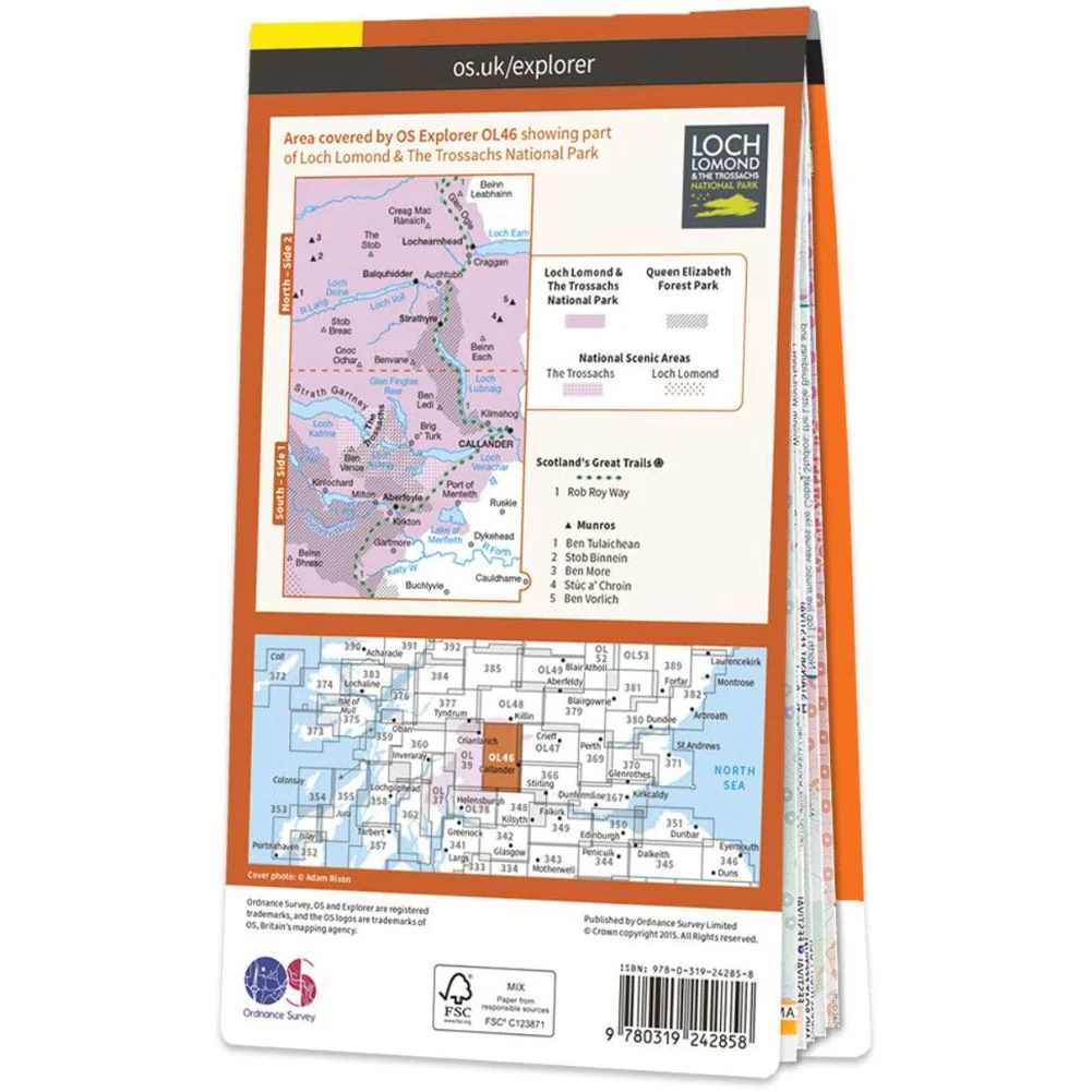Ordnance Survey Explorer Map OL 46 The Trossachs - Image 3