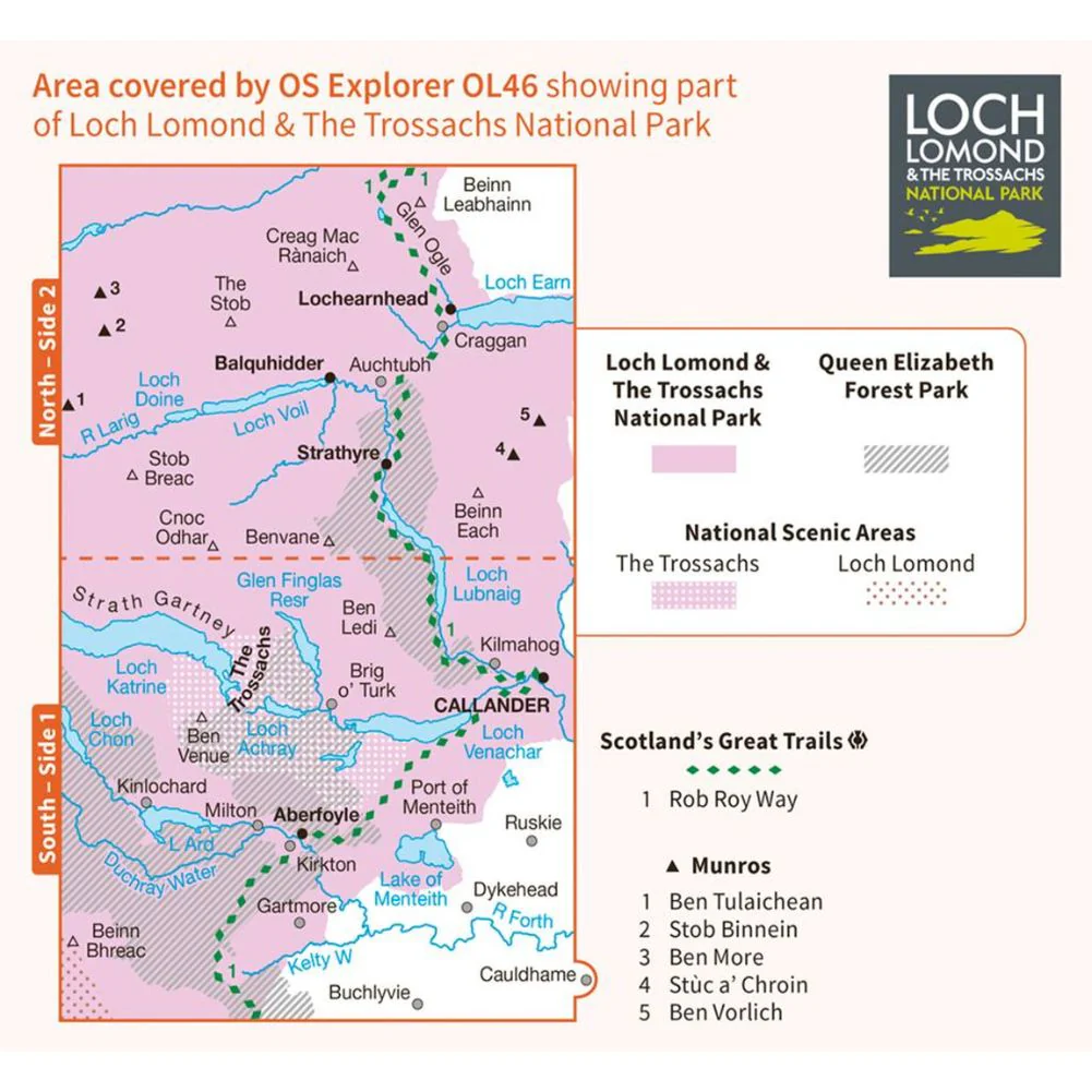 Ordnance Survey Explorer Map OL 46 The Trossachs - Image 4