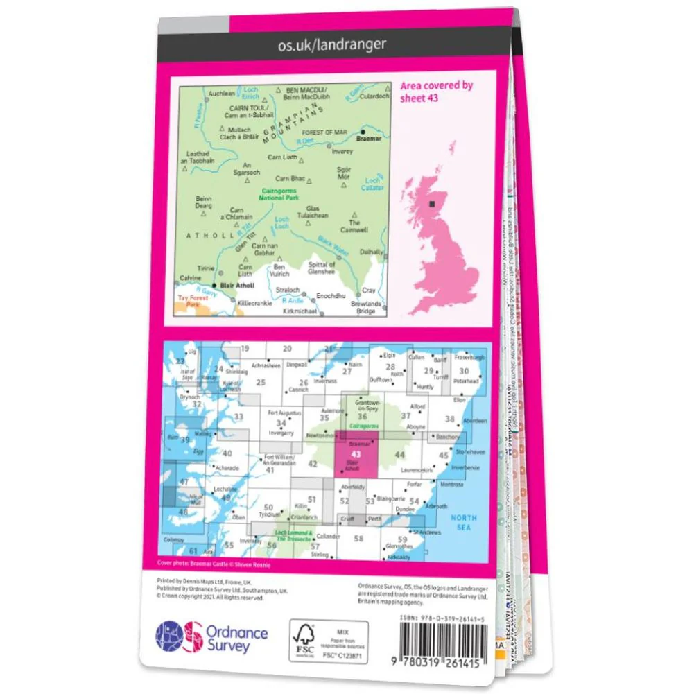 Ordnance Survey Landranger 43 Braemar & Blair Atholl - Image 3