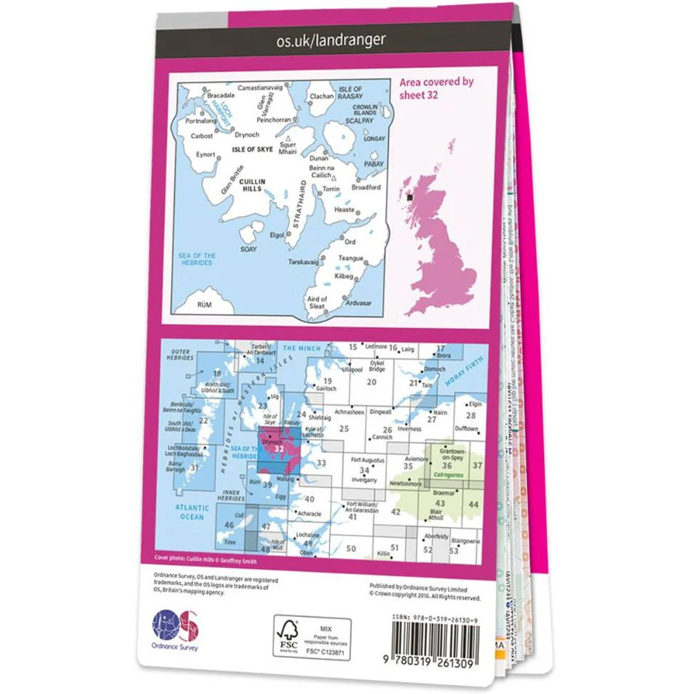 Ordnance Survey Landranger Map 32 South Skye & Cuillin Hills - Image 3
