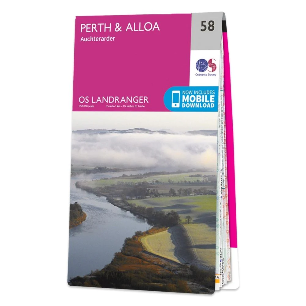 Ordnance Survey Landranger Map 58 - Perth &amp; Alloa -Auctherarder