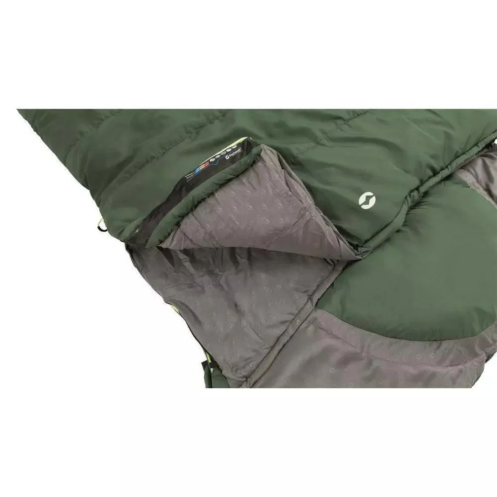 Outwell Contour Lux XL Sleeping Bag - Left Zip (Green) - Image 4