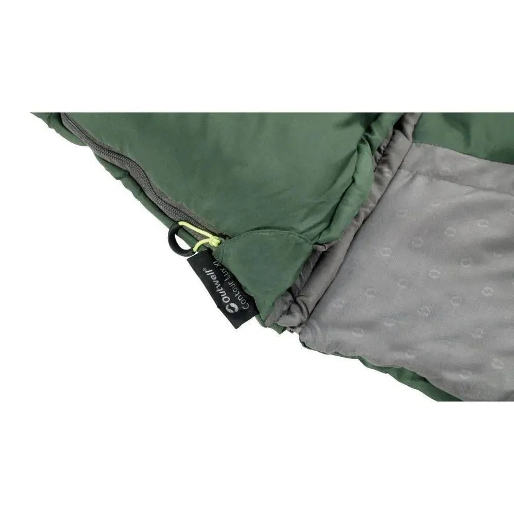 Outwell Contour Lux XL Sleeping Bag - Left Zip (Green) - Image 5