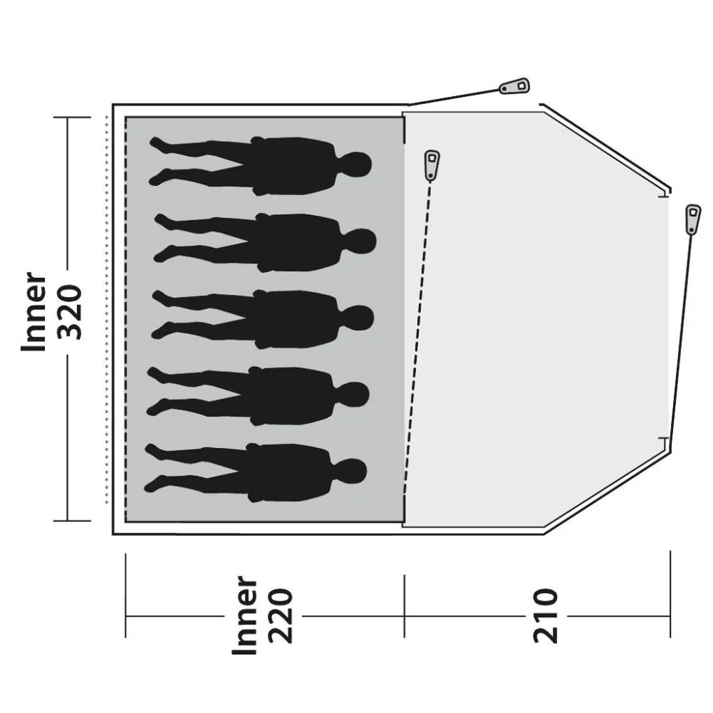 Outwell Earth 5 Tent - 5 Man Tunnel Tent - Image 13