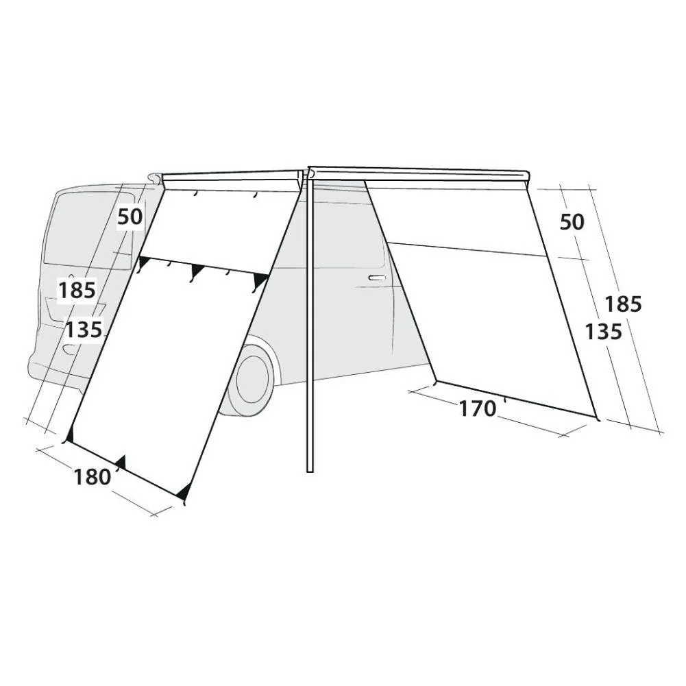 Outwell Fallcrest Side Panel Set Vehicle Awning - Image 7