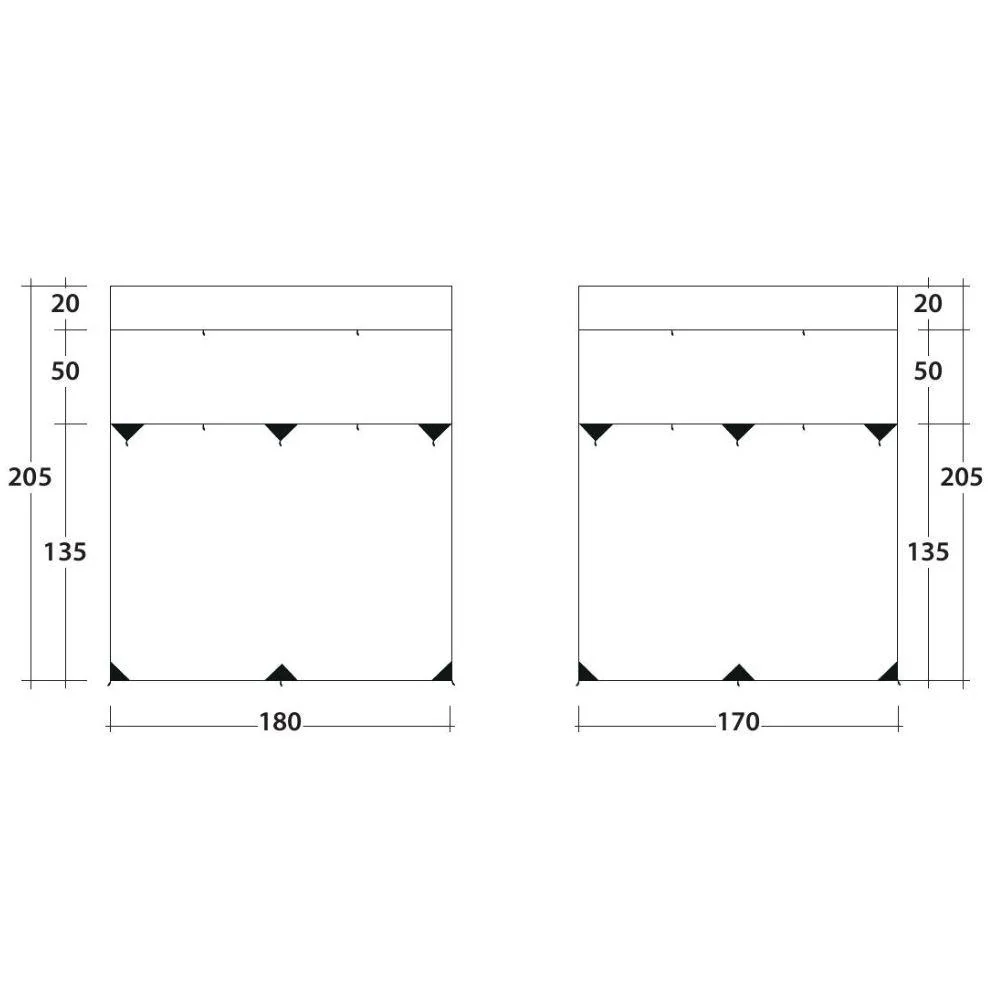 Outwell Fallcrest Side Panel Set Vehicle Awning - Image 8