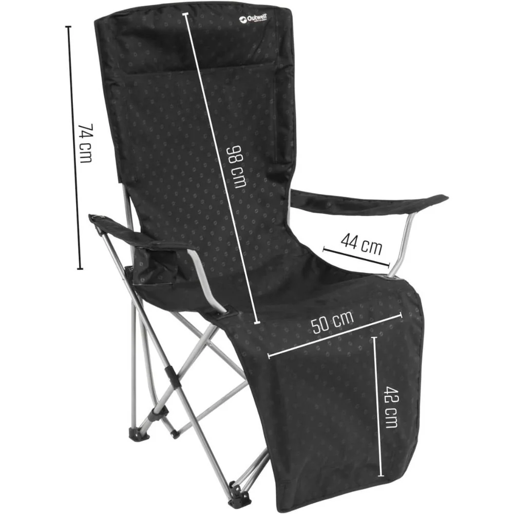 Outwell Folding Furniture Catamarca Lounger Chair (Black) - Image 5