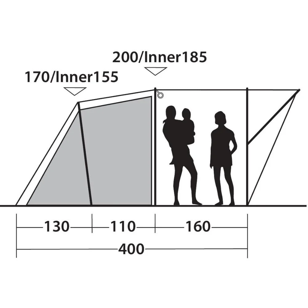 Outwell Sky 4 Tent - 4 Man Tunnel Tent - Image 14