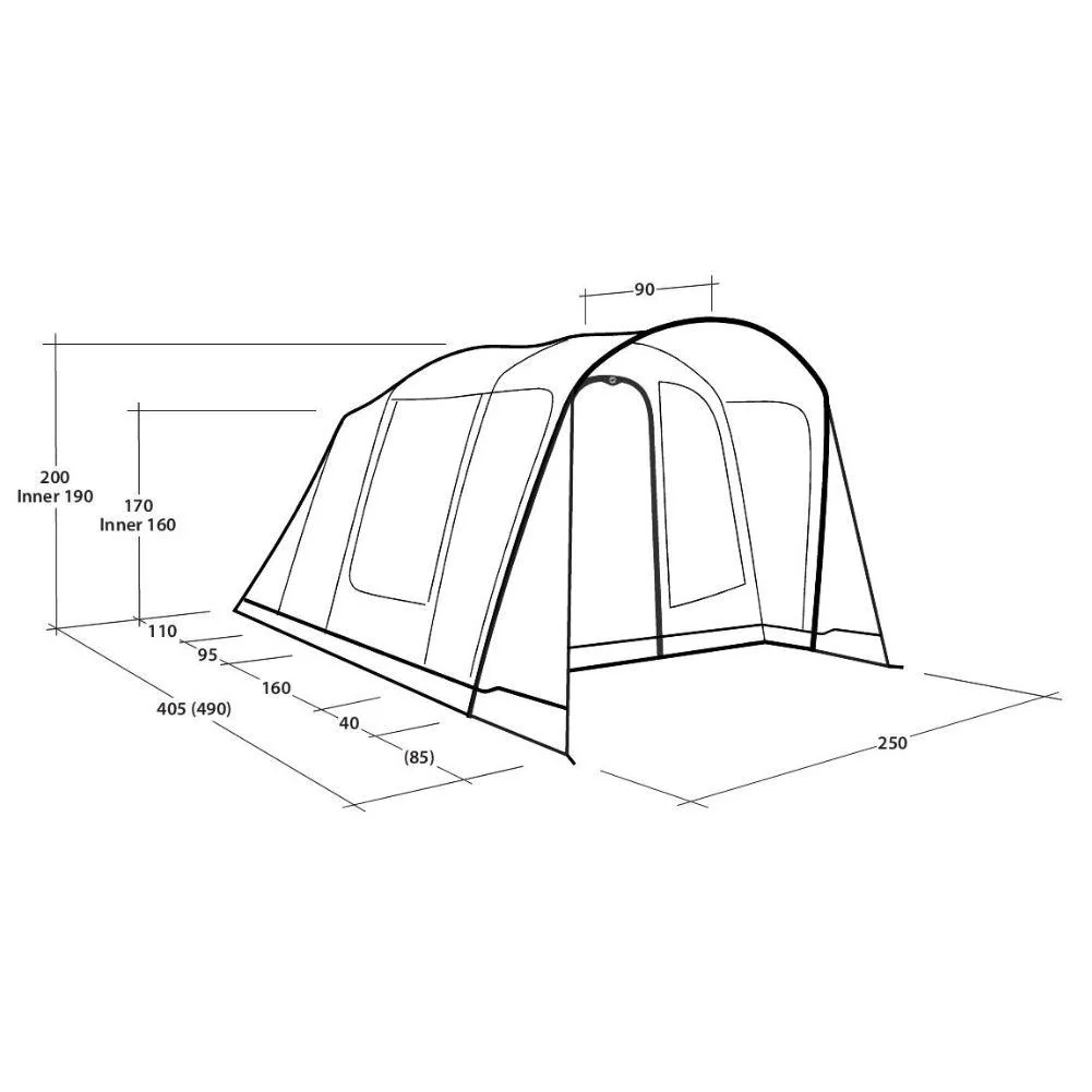 Outwell Sunhill 3 Air Tent - 3 Man Inflatable Tent - Image 14