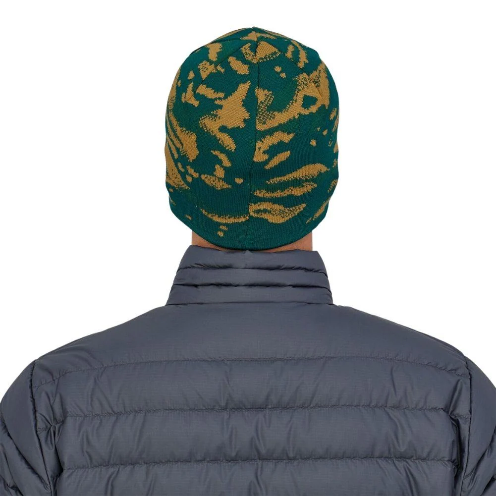 Patagonia Beanie Hat (Ocean Camo Knit/Dark Borealis Green) - Image 3
