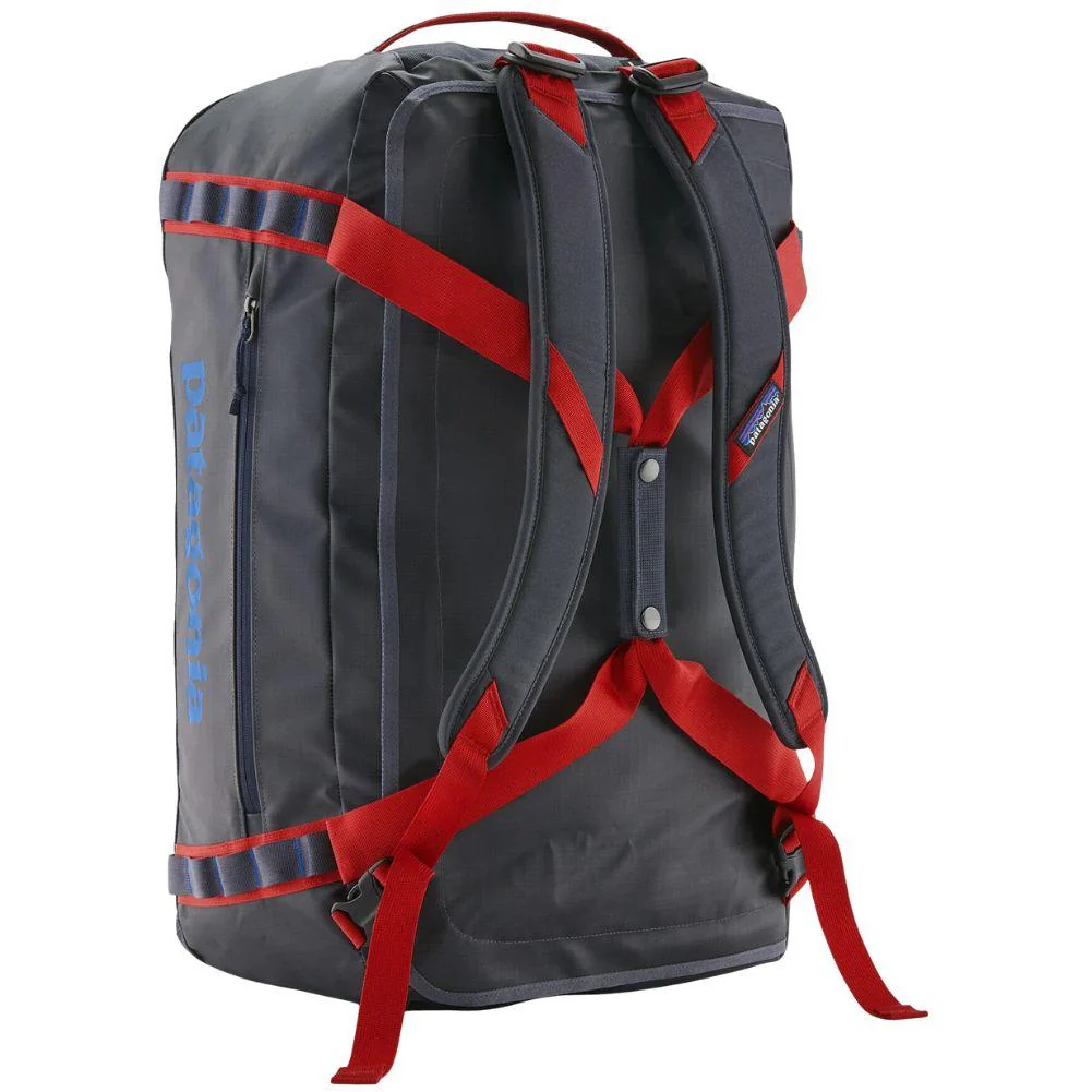 Patagonia Black Hole 55L Duffel Bag (Smolder Blue w/Amanita Red) - Image 2