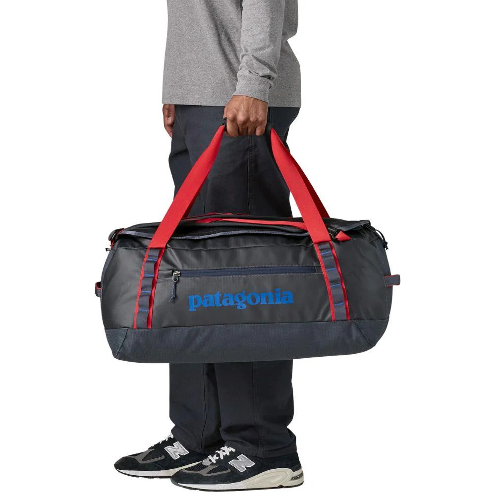 Patagonia Black Hole 55L Duffel Bag (Smolder Blue w/Amanita Red) - Image 4
