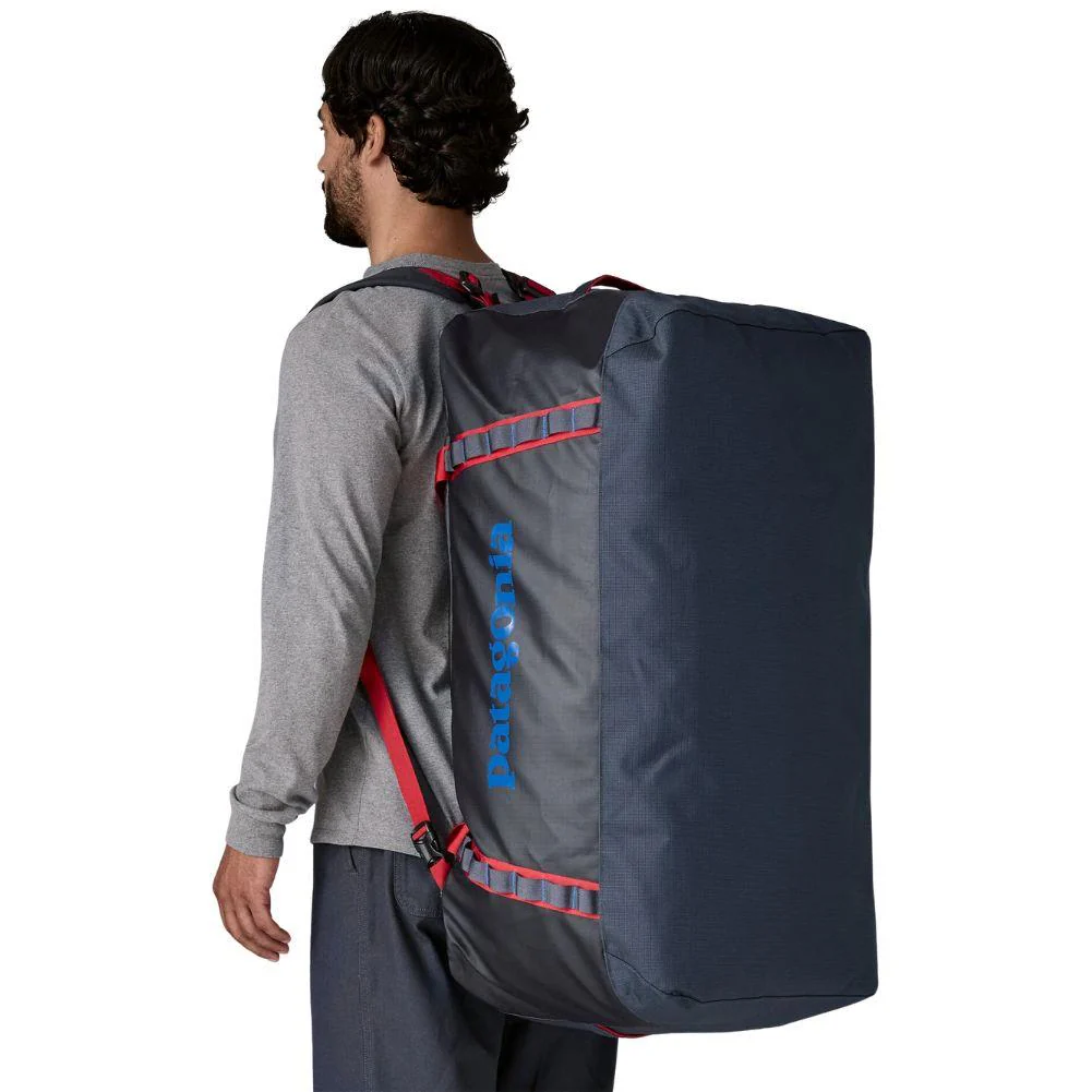 Patagonia Black Hole Duffel Bag 100L (Smolder Blue w/Amanita Red) - Image 2