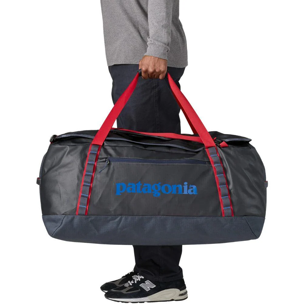 Patagonia Black Hole Duffel Bag 100L (Smolder Blue w/Amanita Red) - Image 3
