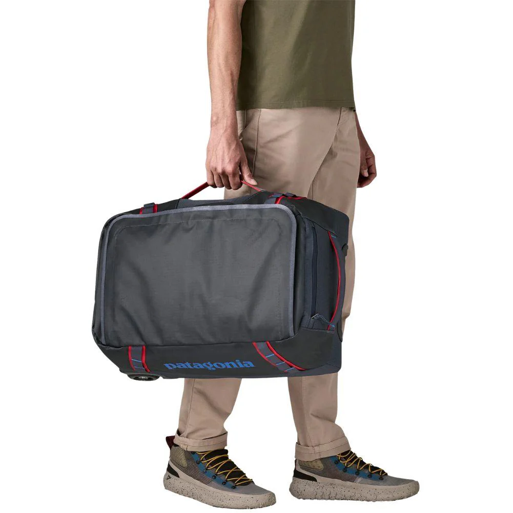 Patagonia Black Hole Wheeled Duffel 40L (Smolder Blue w/Amanita Red) - Image 3