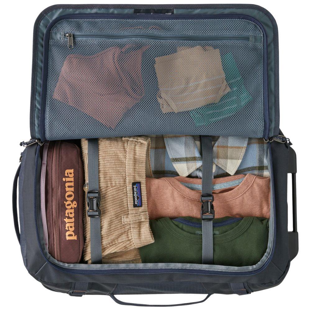 Patagonia Black Hole Wheeled Duffel 40L (Smolder Blue w/Amanita Red) - Image 6
