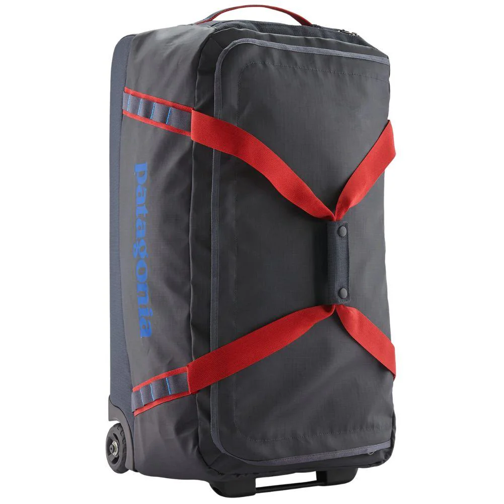 Patagonia Black Hole Wheeled Duffel 70L (Smolder Blue w/Amanita Red)