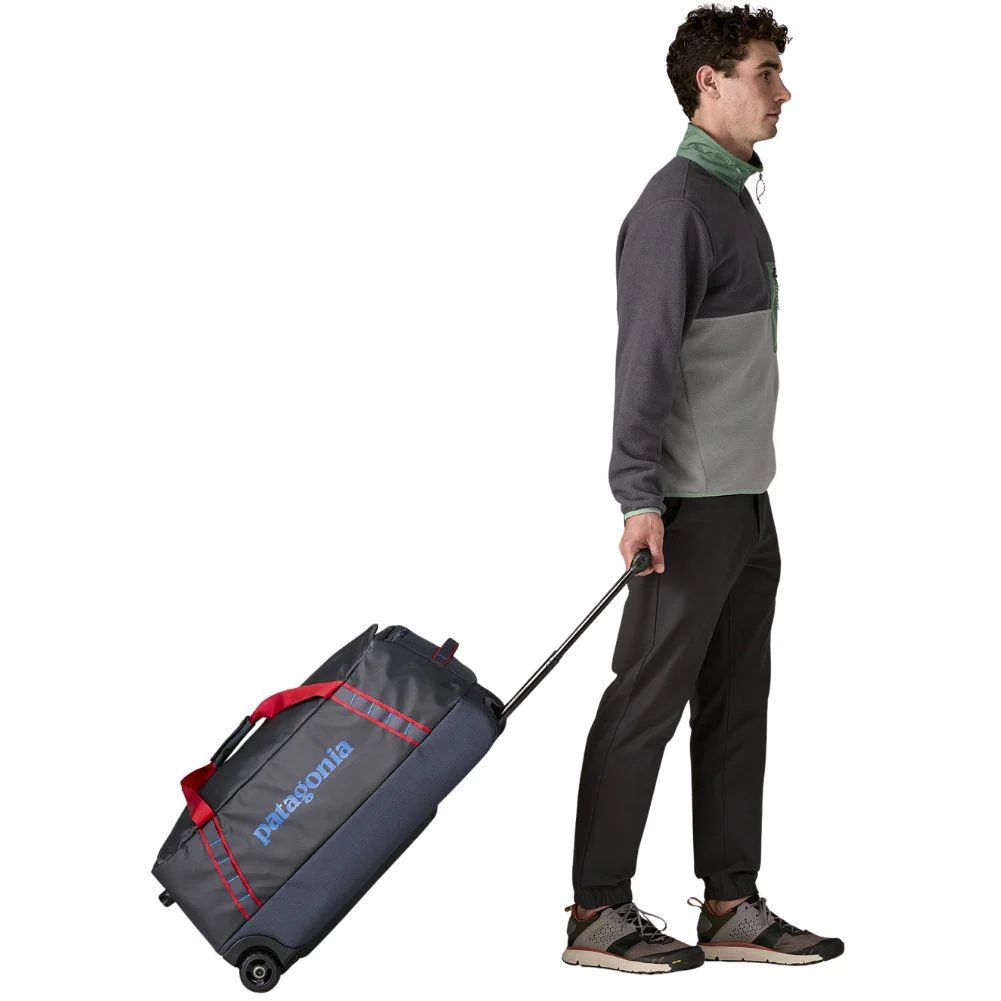 Patagonia Black Hole Wheeled Duffel 70L (Smolder Blue w/Amanita Red) - Image 3