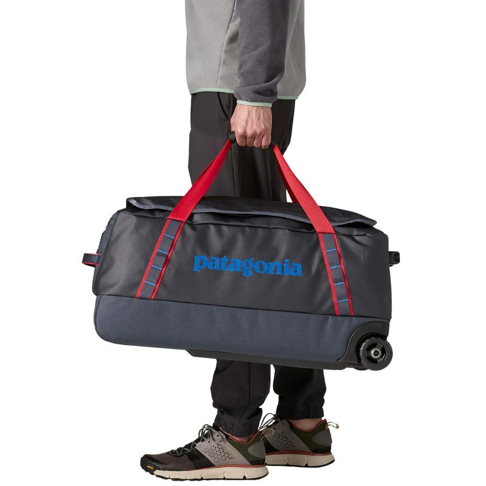Patagonia Black Hole Wheeled Duffel 70L (Smolder Blue w/Amanita Red) - Image 4