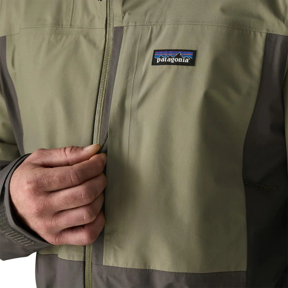 Patagonia Men's Boulder Fork Rain Jacket (Forge Grey w/River Rock Green) - Image 6
