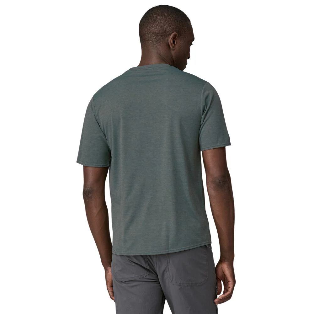 Patagonia Men's Capilene Cool Daily Graphic Shirt (73 Text Logo: Nouveau Green X-Dye) - Image 3