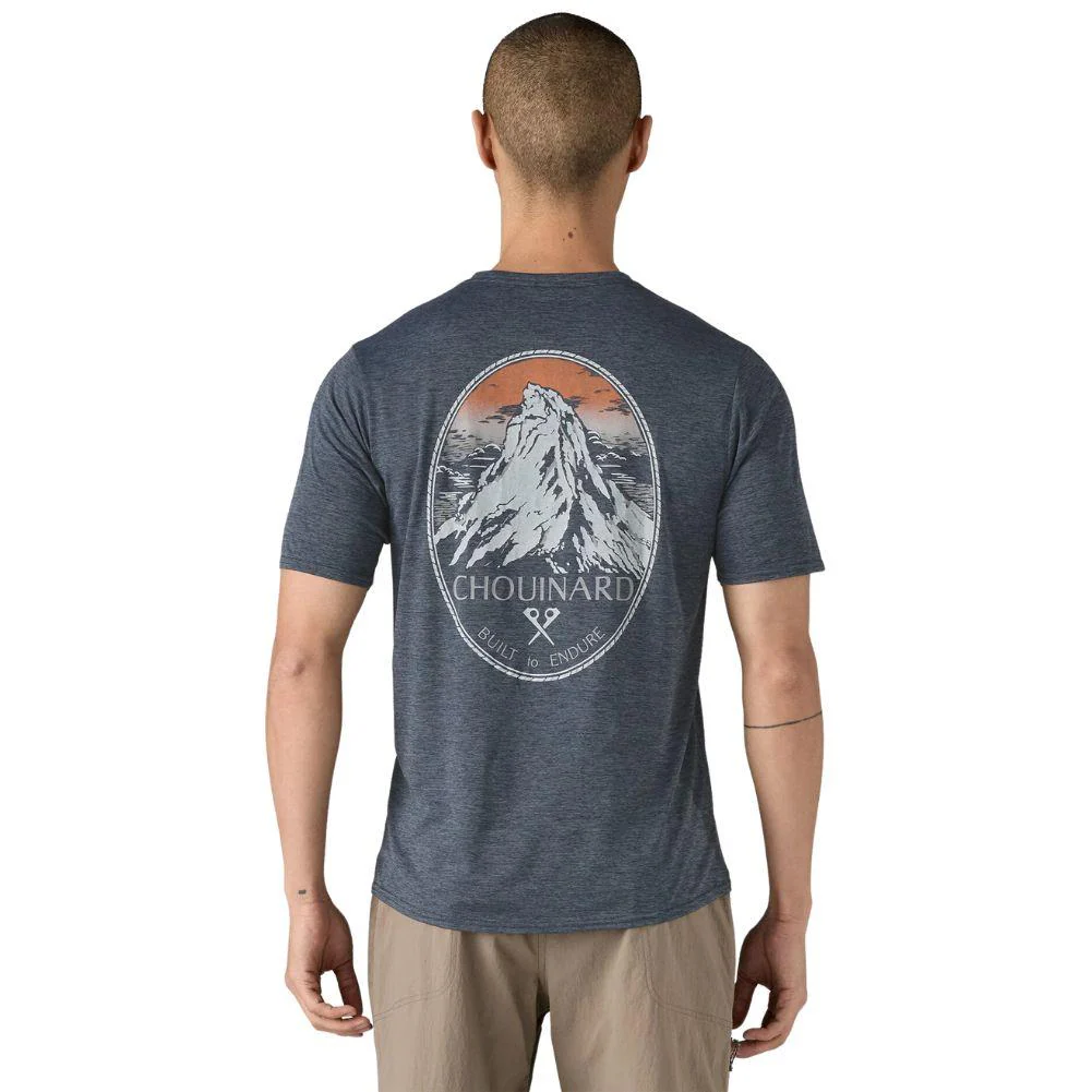 Patagonia Men's Capilene Cool Daily Graphic Shirt - Lands (Chouinard Crest: Smolder Blue X-Dye) - Image 8