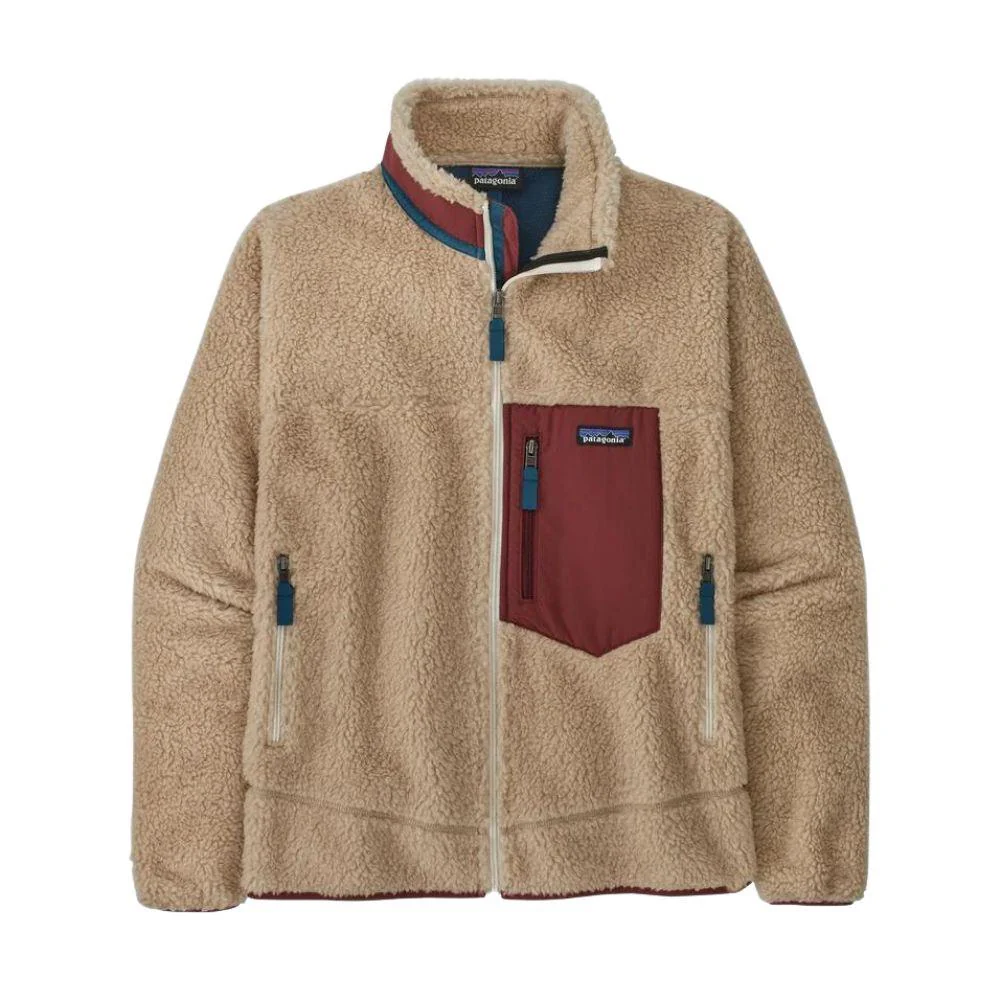 Patagonia Men's Classic Retro-X Fleece Jacket (Dark Natural/Sequoia Red)