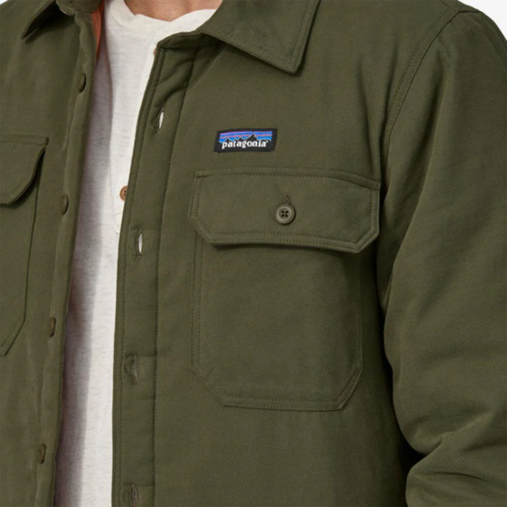 Patagonia Men's Insulated Organic Cotton Midweight Fjord Flannel Shirt (Basin Green) - Image 5