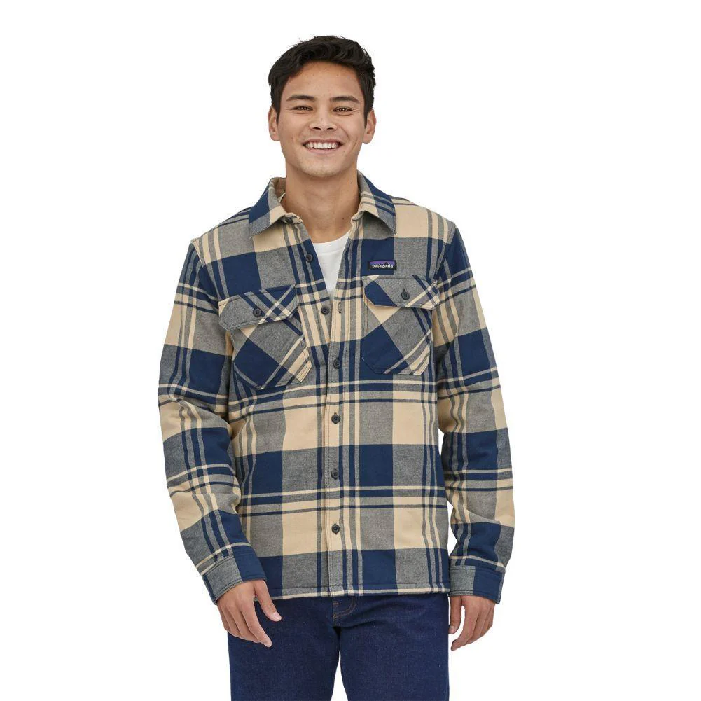 Patagonia Men's Insulated Organic Cotton Midweight Fjord Flannel Shirt (Oar Tan) - Image 12