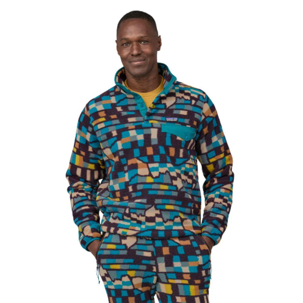 Patagonia Men's Lightweight Synchilla Snap-T Fleece Pullover (Fitz Roy Patchwork: Belay Blue) - Image 2