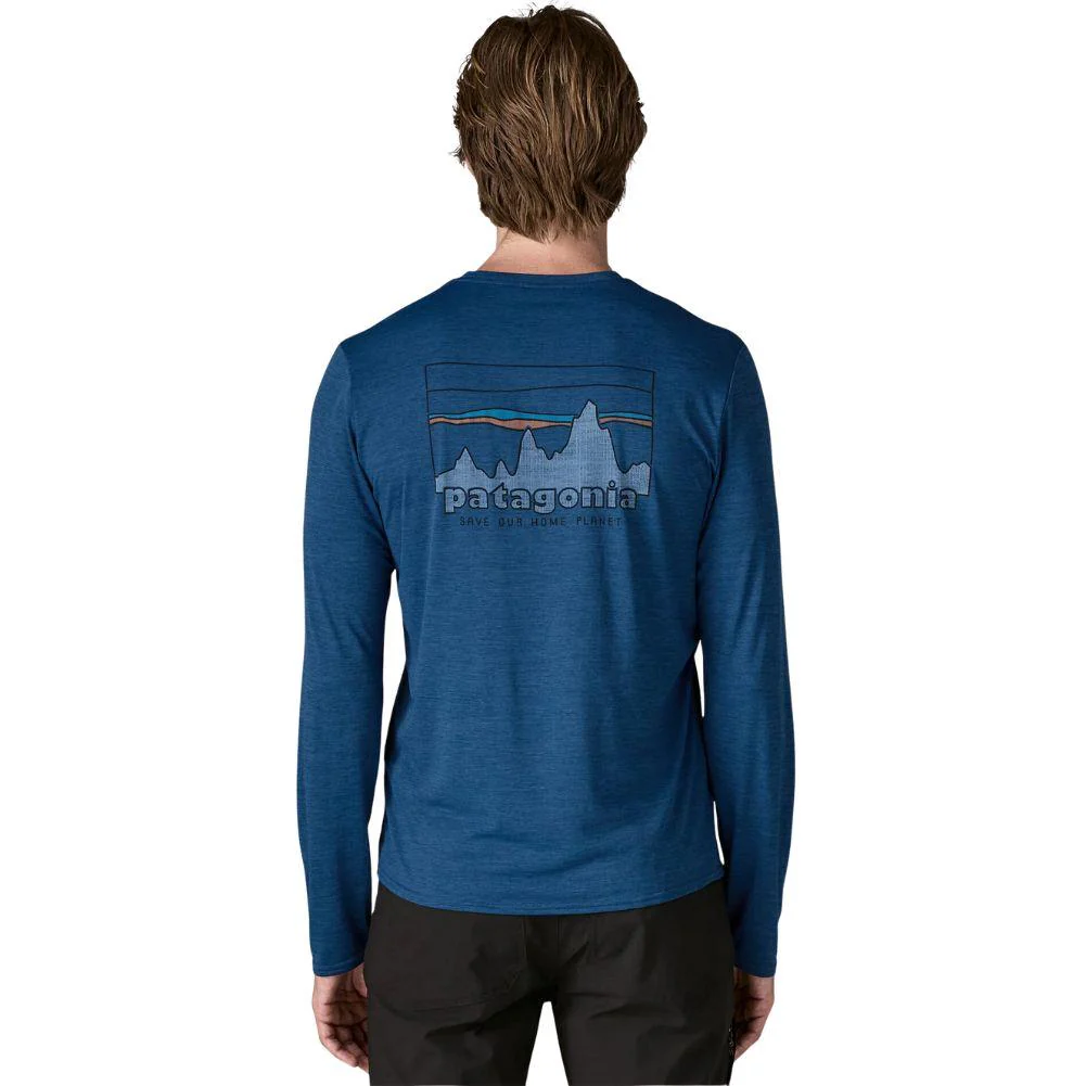 Patagonia Men's Long-Sleeved Capilene Cool Daily Graphic Shirt (73 Skyline: Clement Blue X-Dye) - Image 4