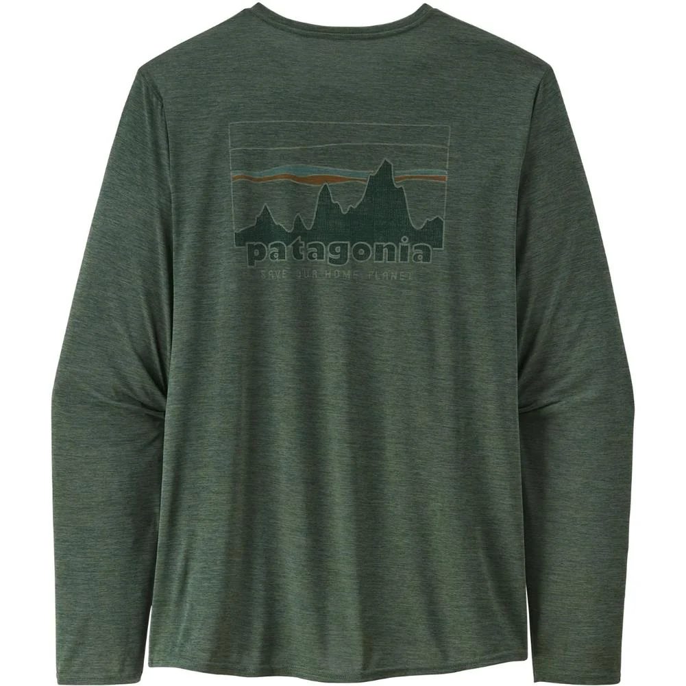 Patagonia Men's Long-Sleeved Capilene Cool Daily Graphic Shirt (73 Skyline/Pinyon Green X-Dye)