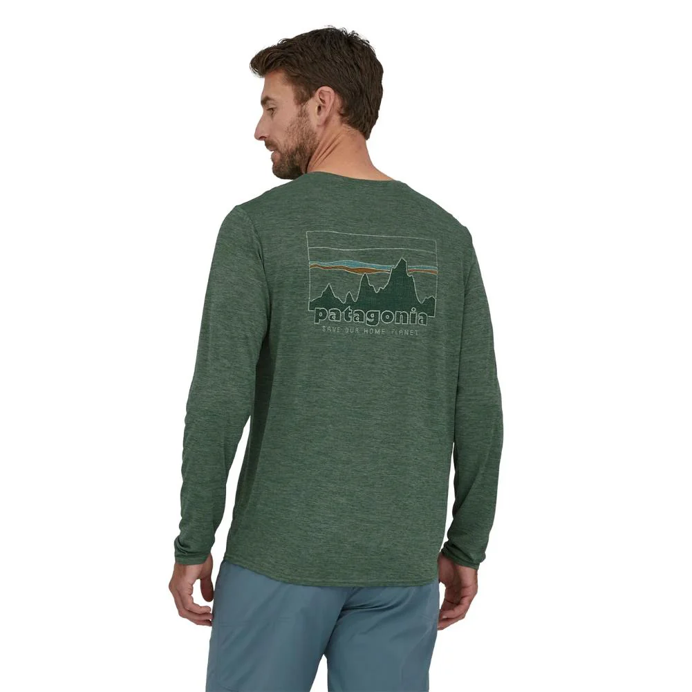 Patagonia Men's Long-Sleeved Capilene Cool Daily Graphic Shirt (73 Skyline/Pinyon Green X-Dye) - Image 3