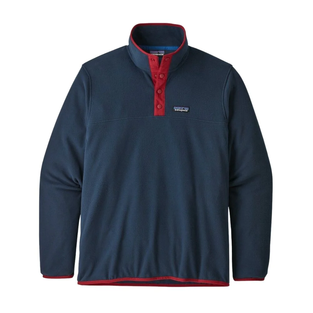 Patagonia Men's Micro D Snap-T Fleece Pullover (New Navy w/Classic Red)