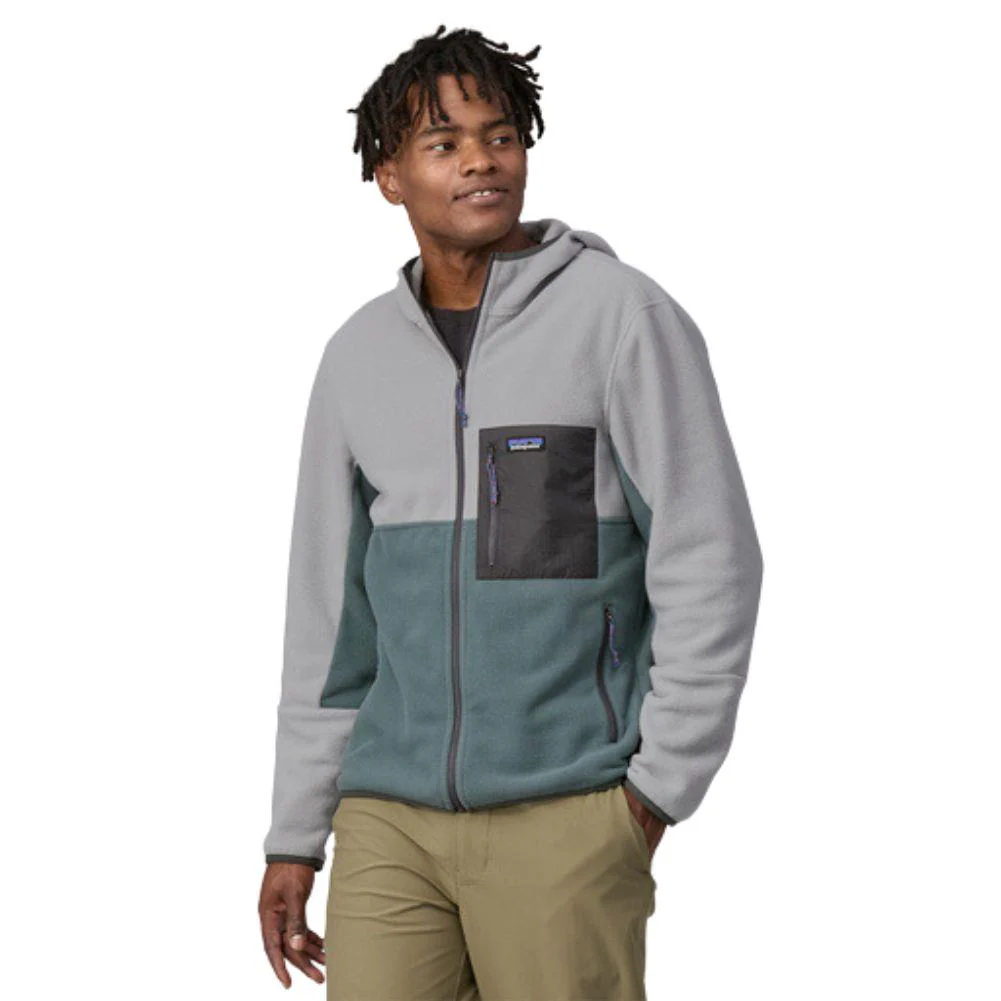 Patagonia Men's Microdini Fleece Hoody (Nouveau Green w/Salt Grey) - Image 2