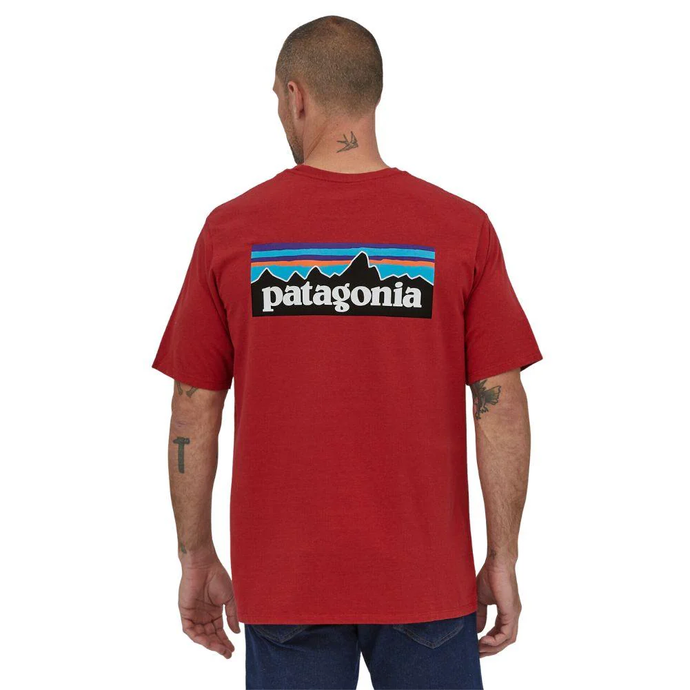 Patagonia Men's P-6 Logo Responsibili-Tee (Sumac Red) - Image 3
