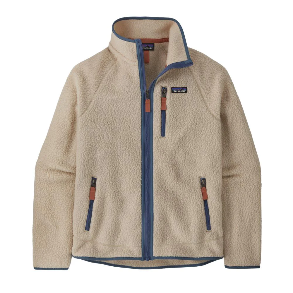 Patagonia Men's Retro Pile Fleece Jacket (Dark Natural w/Utility Blue)
