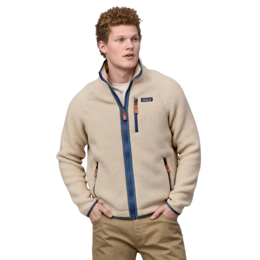 Patagonia Men's Retro Pile Fleece Jacket (Dark Natural w/Utility Blue) - Image 2