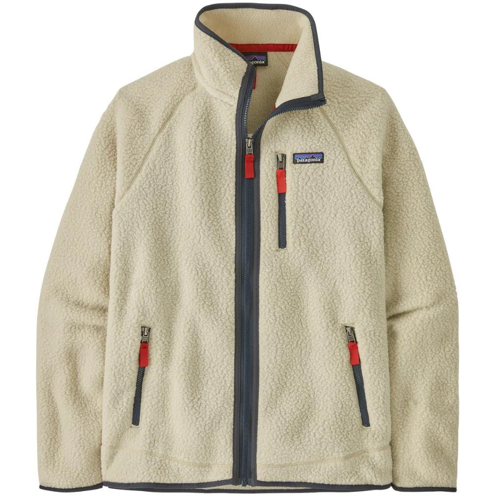 Patagonia Men's Retro Pile Fleece Jacket (Pelican w/Smolder Blue)
