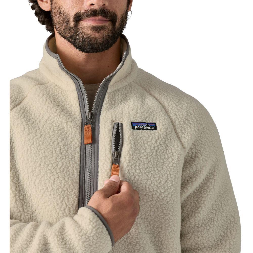 Patagonia Men's Retro Pile Fleece Jacket (Pelican w/Smolder Blue) - Image 4