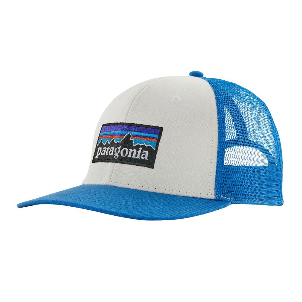 Patagonia P-6 Logo Trucker Hat (White/Vessel Blue) - Image 4