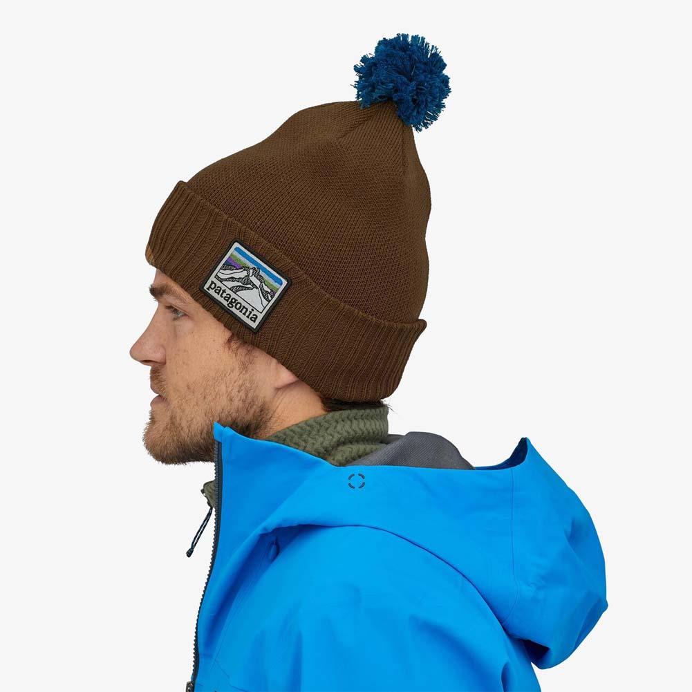 Patagonia Powder Town Beanie (Line Logo Ridge: Mulch Brown) - Image 4