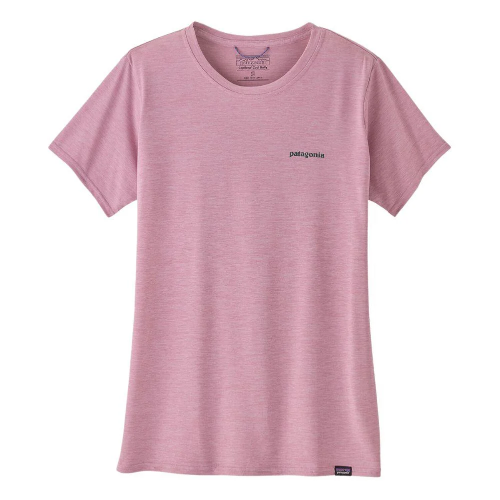 Patagonia Women's Capilene Cool Daily Graphic Shirt - Waters (Boardshort Logo: Milkweed Mauve X-Dye)
