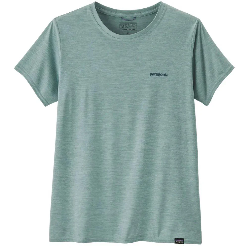 Patagonia Women's Capilene Cool Daily Graphic Shirt - Waters (Boardshort Logo: Thermal Blue X-Dye)