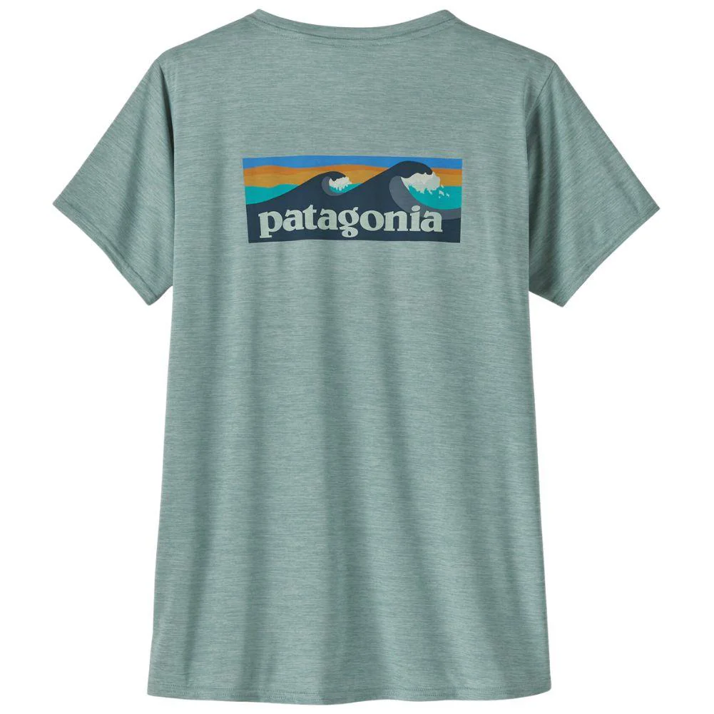 Patagonia Women's Capilene Cool Daily Graphic Shirt - Waters (Boardshort Logo: Thermal Blue X-Dye) - Image 2