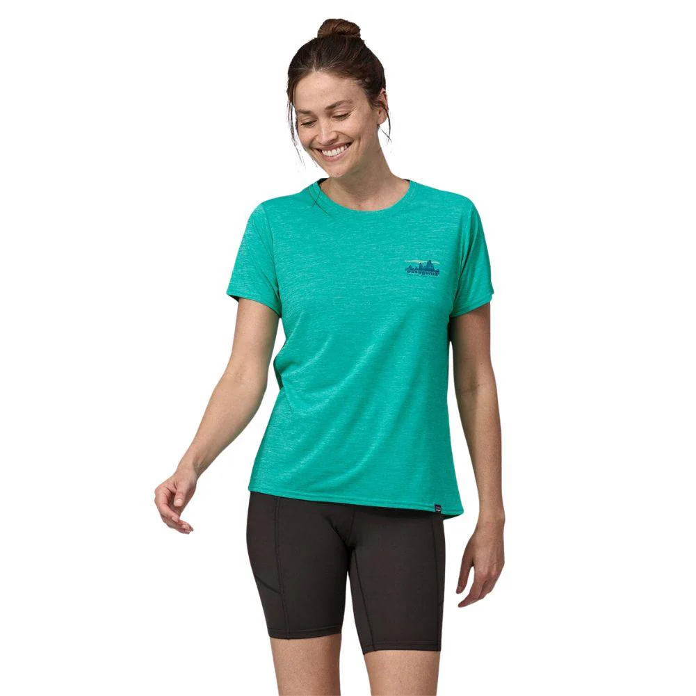 Patagonia Women's Capilene Cool Daily Graphic Shirt(73 Skyline: Subtidal Blue X-Dye) - Image 3