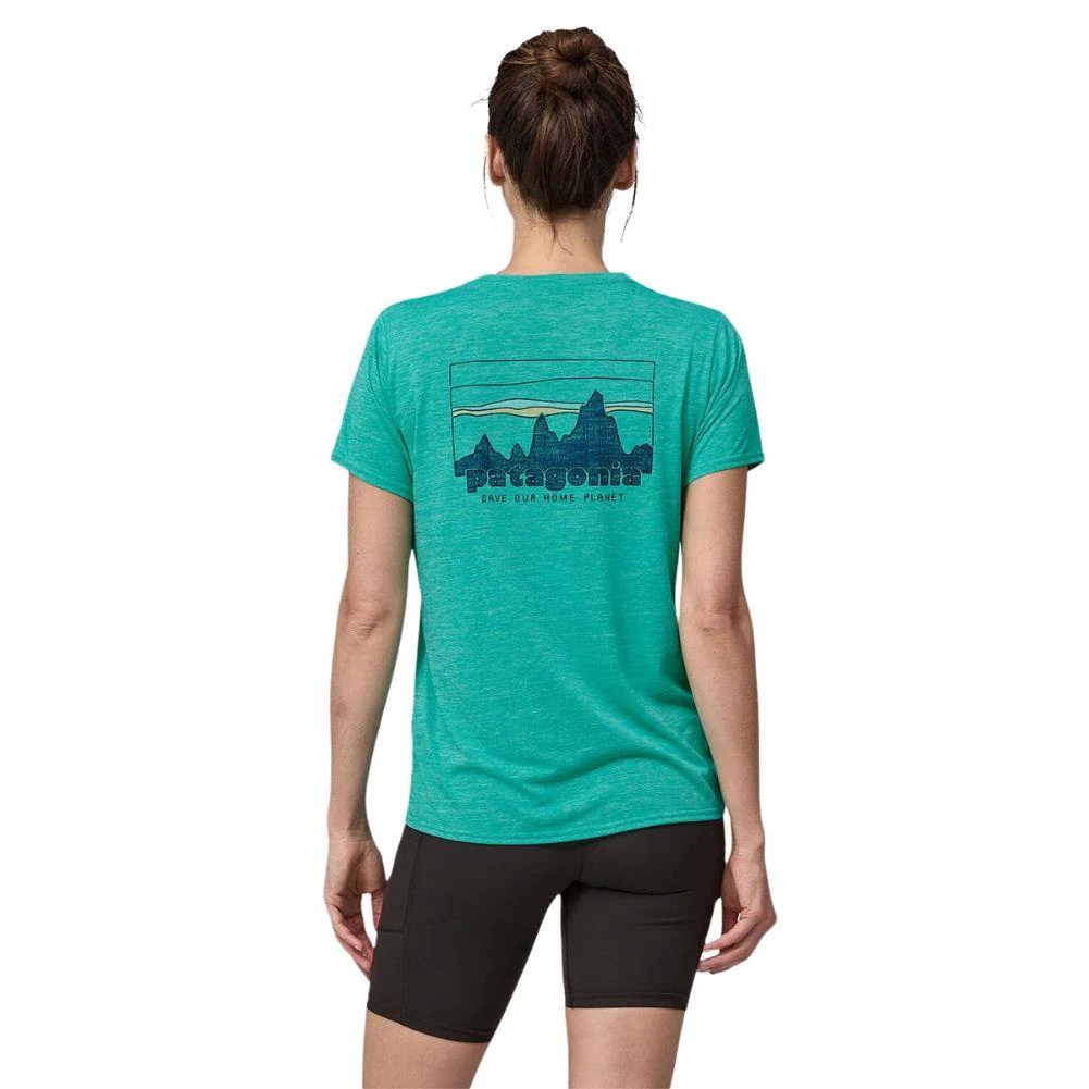 Patagonia Women's Capilene Cool Daily Graphic Shirt(73 Skyline: Subtidal Blue X-Dye) - Image 4