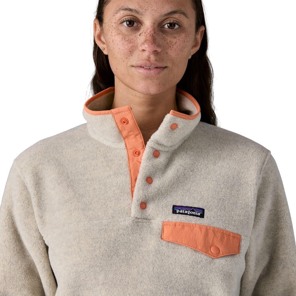 Patagonia Women's Lightweight Synchilla Snap-T Fleece Pullover (Oatmeal Heather/Heirloom Peach) - Image 5