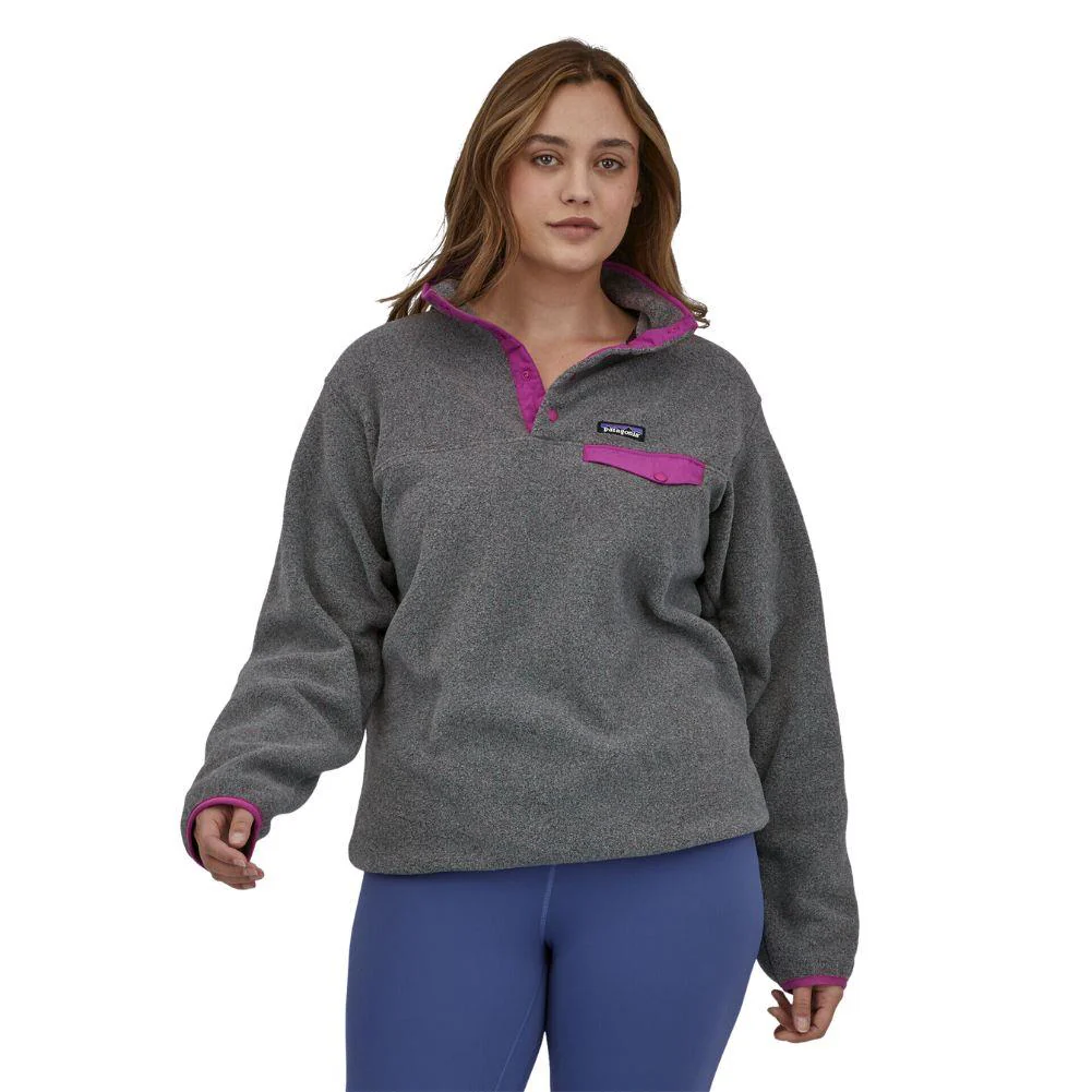 Patagonia Women's Lightweight Synchilla Snap-T Fleece Pullover(Nickel w/Amaranth Pink) - Image 4