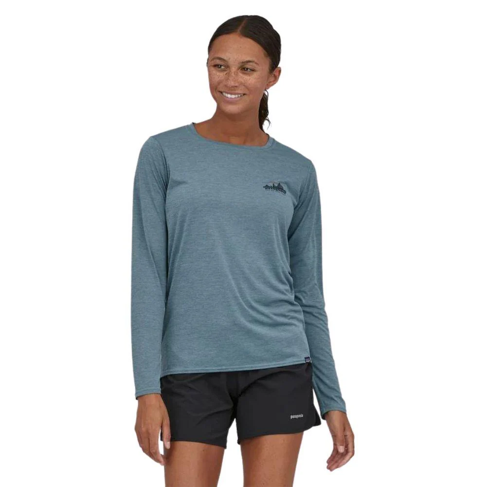 Patagonia Women's Long-Sleeved Capilene Cool Daily Graphic Shirt (73 Skyline: Light Plume Grey X-Dye) - Image 2